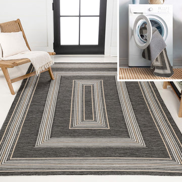 Argo Classic Nautical Mitre Stripe Reversible Machine-Washable Indoor/Outdoor Area Rug